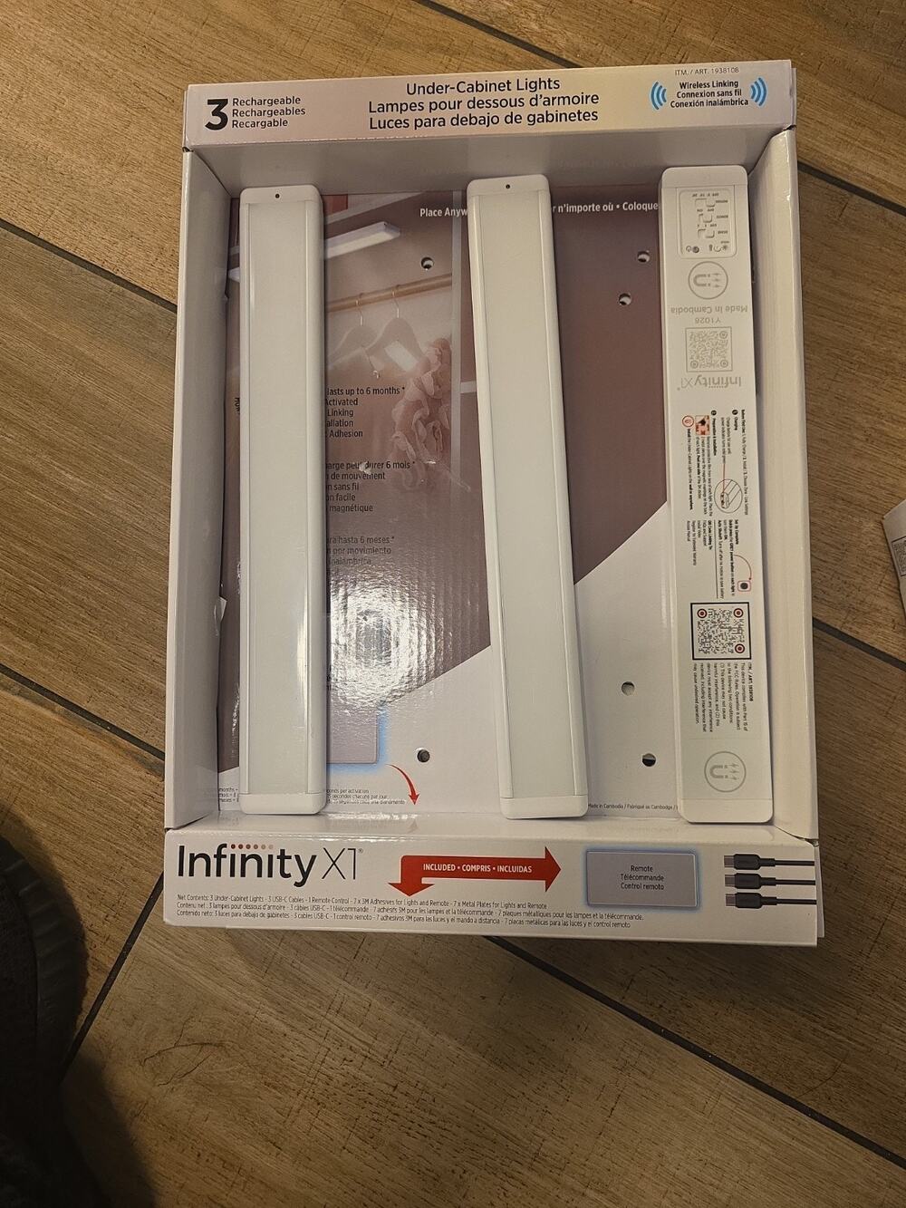 Infinity X1 Under Cabinet Light, 3 Pack 200 Lm Cabinet Lights with Touch Remote